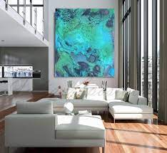 Turquoise Print Aqua Wall Art Abstract