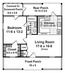 Country Style House Plan 1 Beds 1