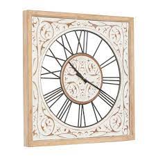 White Wood Farmhouse Wall Clock