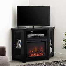 Wood Corner Fireplace Tv Stand
