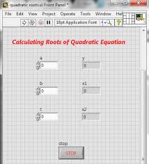 Quadratic Roots Calculation In Labview