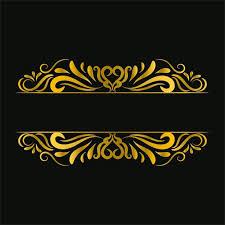 Gold Fl Vintage Title Frame Swirl