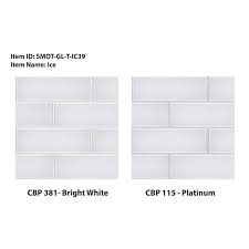 Msi Ice 3 In X 9 In X 8 Mm Mixed Glass White Subway Tile 3 8 Sq Ft Case