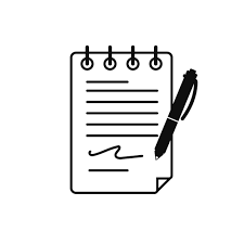 Writing Notes Icon Black Note On Sheet