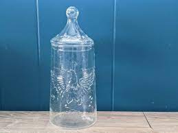 Vintage Glass Eagle Apothecary Jar With