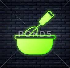 Glowing Neon Cooking Whisk With Bowl