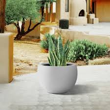 White Concrete Planter Pot