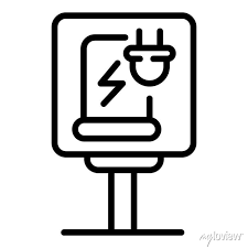 Icon Outline Charging Station Road
