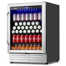 24 In Built In Freestanding Single Zone Beverage Refrigerator With 210 Can 12 Oz Beverage Stainless Steel