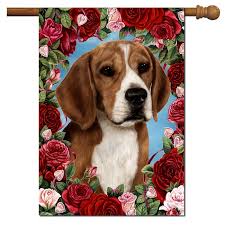 Beagle Flag Roses Large Dogpe Net