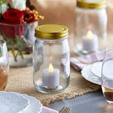 Acopa 16 Oz Mason Candle Jar With Gold