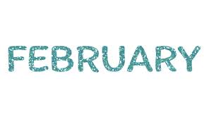 Blue Glitter February Letters Icon
