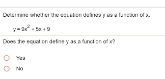 Equation Defines Y As A Function