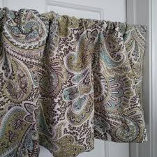 Paisley Curtains Chocolate Aqua