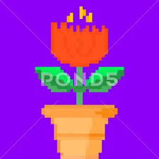 Flower In A Pot Pixel Art And Creating