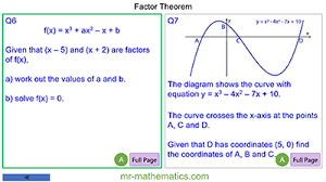 Factor Theorem Mr Mathematics Com