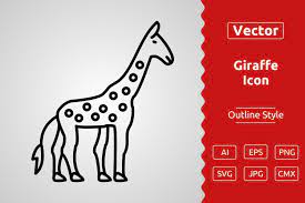 Vector Giraffe Outline Icon Design