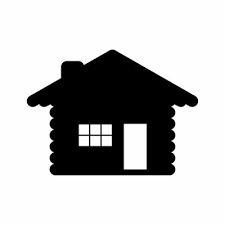 Log Cabin Silhouette Vector Art Icons