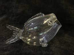 Italian Hand Blown Glass Fish Bowl Fish