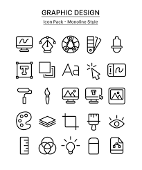 Vector Monoline Graphic Design Icon Pack