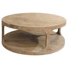 Sian Pine Wood Rustic Round Coffee Table