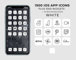 1500 Minimalist White Ios 14 App Icons