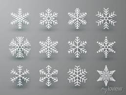 Snowflake Winter Set Of White Isolated