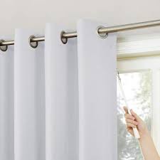 Sun Zero Easton Extra Wide Blackout Grommet Sliding Patio Door Curtain Panel Dove White 100 X 84