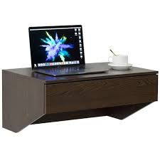 Brown Wall Mounted Office Computer Desk