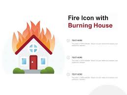 Fire Icon With Burning House