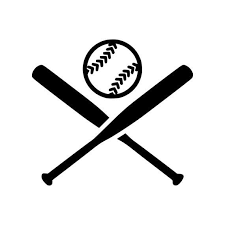 Crossed Bats With Ball Vinyl Decal