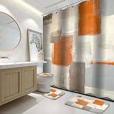 Lnond 4pcs Bathroom Shower Curtain Sets