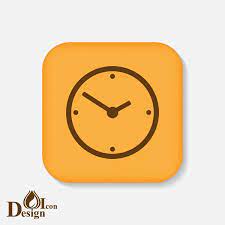 Orange Icon Of Clock Vector Images