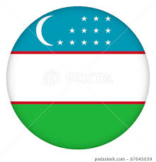 Round Icon With Flag Of Uzbekistan