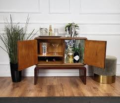 Art Deco Walnut Burl And Mirror Mosaic