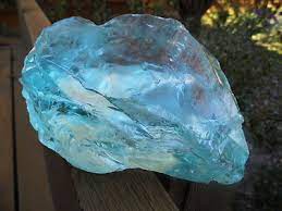 Slag Glass Rock Translucent Sky Blue
