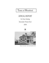 Town Of Westford Annual Report Town
