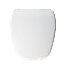 White Round Molded Wood Toilet Seat