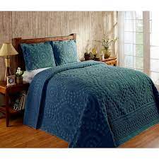 Cotton Tufted Teal Twin Fl Design
