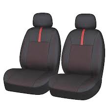Autocraft Seat Cover Black Red Faux