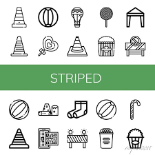 Striped Icon Set Wall Stickers