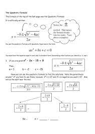 13 4 Hw Quadratic Formula Worksheet