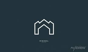A Line Art Icon Logo Of A House With A