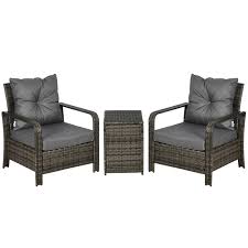 Outsunny 2 Seater Pe Rattan Garden