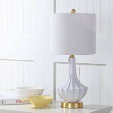 Brass White Ceramic Mini Table Lamp
