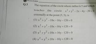 Equation Of The Circle Whose Radius