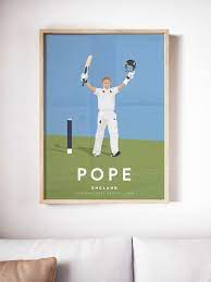 Ollie Pope Poster England Cricket Team