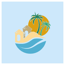 Minimalist Icon Sunset Beach House Logo