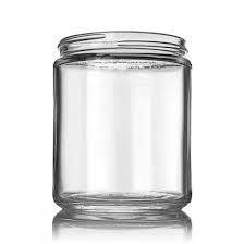Straight Sided Cream Glass Jar