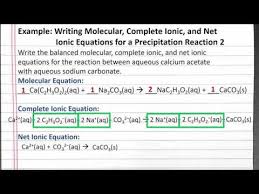 Complete Ionic And Net Ionic Equations